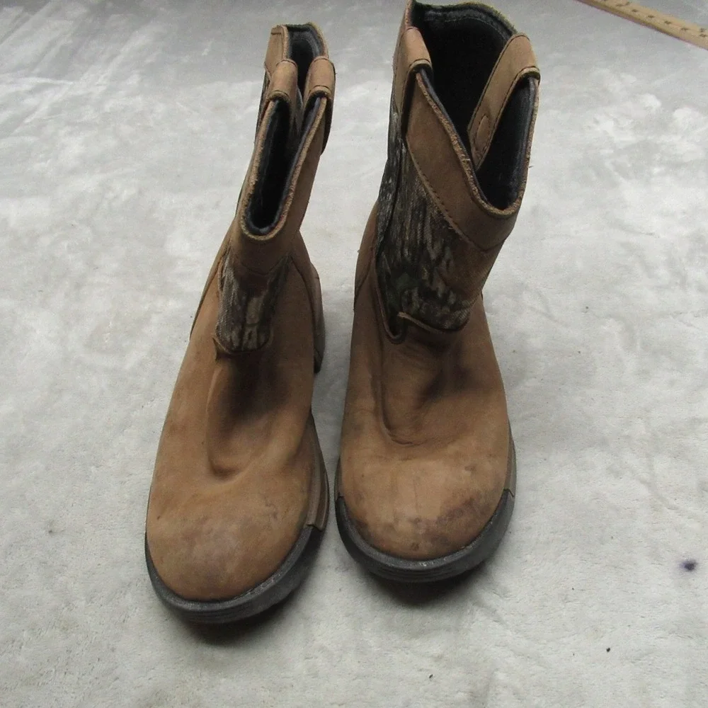 Rocky Kids 3M Boots Brown Camo Leather Wellington Water Resistant Waterfowl Hunt